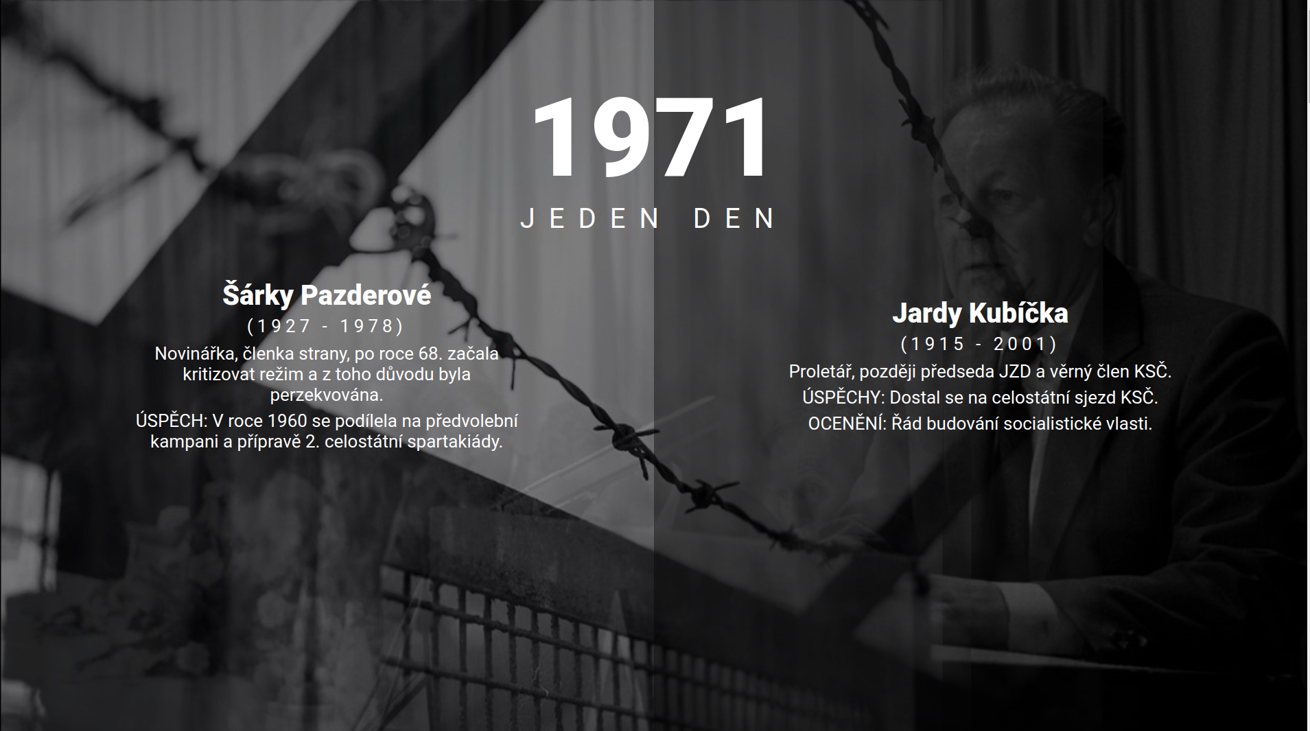 screensho z úvodní stránky na webové prezentaci