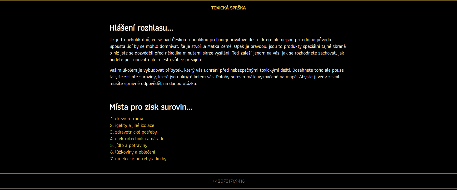 screenshot z webové aplikace